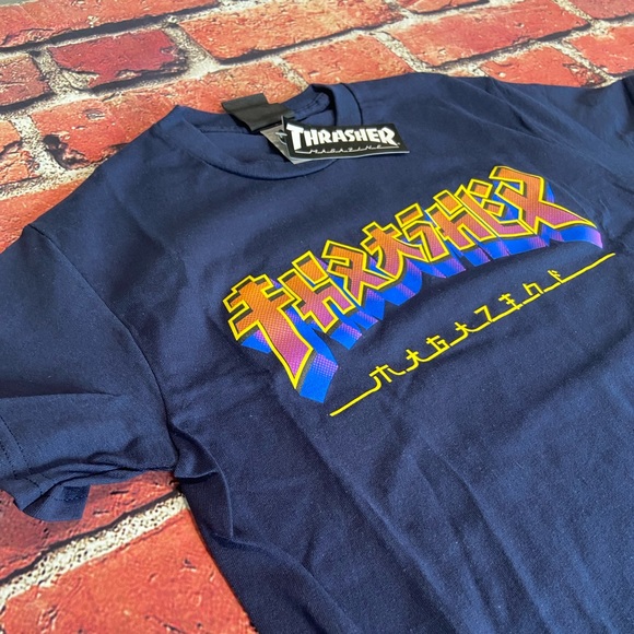 Thrasher, Godzilla Burst T-Shirt - Navy Blue - Picture 6 of 8